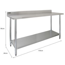Monstershop 5ft Catering Bench With Double Over-Shelf in Silver - thumbnail 8