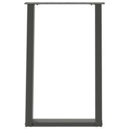 Berkfield Home vidXL Dining Table Legs U-Shaped 2 pcs Anthracite 60x(72-73) cm Steel in Charcoal - thumbnail 5