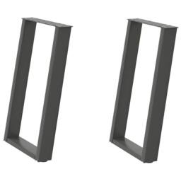 Berkfield Home vidXL Dining Table Legs U-Shaped 2 pcs Anthracite 60x(72-73) cm Steel in Charcoal - thumbnail 1