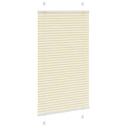 Berkfield Home Pleated Blind Cream 75x100 cm Fabric Width 74.4 cm Polyester - thumbnail 1