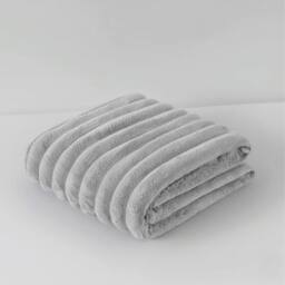 Snug City Chunky Ribbed Mink Throw Ultra Soft Warm Elegant Blanket for Sofa Bed in Silver - Size: 200 cm x 240 cm - thumbnail 2
