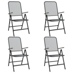Berkfield Home 5 Piece Garden Dining Set Anthracite Metal Mesh in Black - thumbnail 3