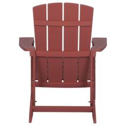 Wyld and Coco Red Wood-Effect Garden Lounge Chair with Footstool - thumbnail 7