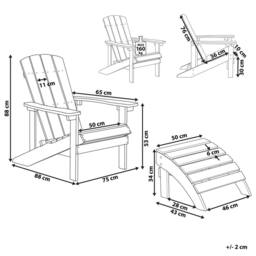 Wyld and Coco Red Wood-Effect Garden Lounge Chair with Footstool - thumbnail 4