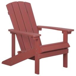 Wyld and Coco Red Wood-Effect Garden Lounge Chair with Footstool - thumbnail 3