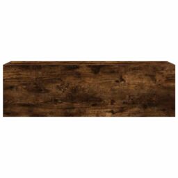 Berkfield Home Bathroom Wall Cabinet Smoked Oak 100x25x30 cm Engineered Wood in Brown - Size: 100 x 25 x 30 cm - thumbnail 4