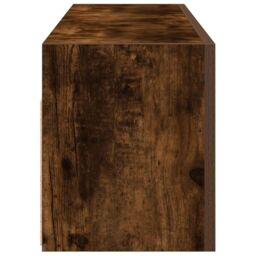 Berkfield Home Bathroom Wall Cabinet Smoked Oak 100x25x30 cm Engineered Wood in Brown - Size: 100 x 25 x 30 cm - thumbnail 6
