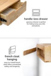 MH London Evo Solid Wood Nightstand Bedside Table for Bedroom in Natural - thumbnail 5