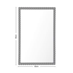 Home Garden Direct Lecco Wooden Wall Mirror with Beaded Frame 60x90cm in Black - Size: 60x90 cm - thumbnail 6
