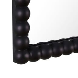 Home Garden Direct Lecco Wooden Wall Mirror with Beaded Frame 60x90cm in Black - Size: 60x90 cm - thumbnail 4