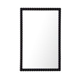 Home Garden Direct Lecco Wooden Wall Mirror with Beaded Frame 60x90cm in Black - Size: 60x90 cm - thumbnail 3