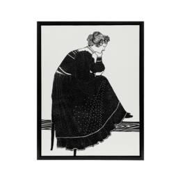 "Artery8 Woman Sitting on a Stool Reijer Stolk Framed Canvas Wall Art Print in White - Size: W12"" x H16""" - thumbnail 1