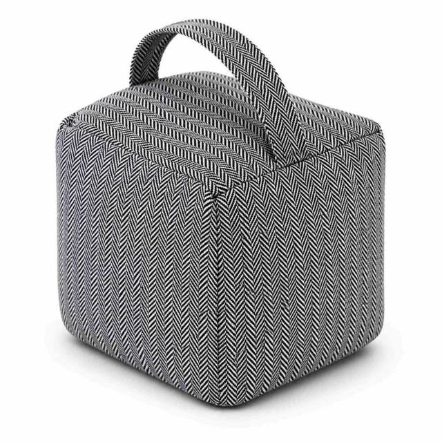 FLAVORA Weighted Fabric Cube Door Stop in Grey - Size: 0.6m2 - image 1