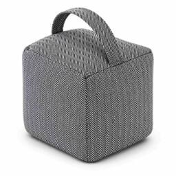 FLAVORA Weighted Fabric Cube Door Stop in Grey - Size: 0.6m2 - thumbnail 1