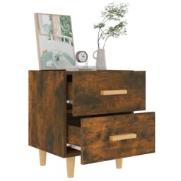 Berkfield Home Bed Cabinets 2 pcs Smoked Oak 40x35x47.5 cm in Brown - thumbnail 6