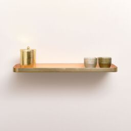 Melody Maison Gold & Peach Enamelled Metal Wall Shelf - 50cm - thumbnail 4