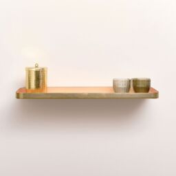 Melody Maison Gold & Peach Enamelled Metal Wall Shelf - 50cm - thumbnail 2