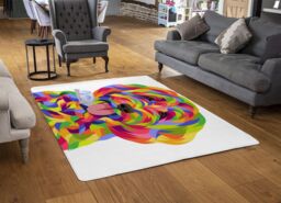 Benjamin Tate Design Animal Dog Illustration Pop Art Designer Rug in Natural - Size: Large - thumbnail 2