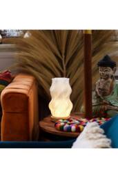 KDMD Star Twisted New Wave Lamp - USB-C, 3 Brightness Settings, Wooden Base in White - thumbnail 5