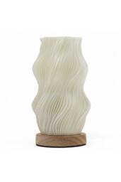 KDMD Star Twisted New Wave Lamp - USB-C, 3 Brightness Settings, Wooden Base in White