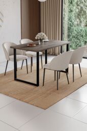 Home Discount Vida Designs 4 Seater Dining Table With U Shape Legs MDF Dining Kitchen Furniture in Walnut - thumbnail 2