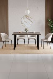Home Discount Vida Designs 4 Seater Dining Table With U Shape Legs MDF Dining Kitchen Furniture in Walnut - thumbnail 7