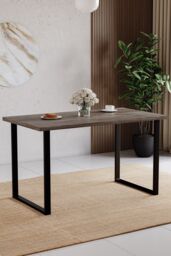 Home Discount Vida Designs 4 Seater Dining Table With U Shape Legs MDF Dining Kitchen Furniture in Walnut - thumbnail 1