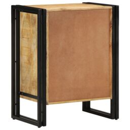 Berkfield Home Shoe Cabinet Black 30x30x40 cm Solid Mango Wood & Steel in Brown - Size: 30 x 30 x 40 cm - thumbnail 7