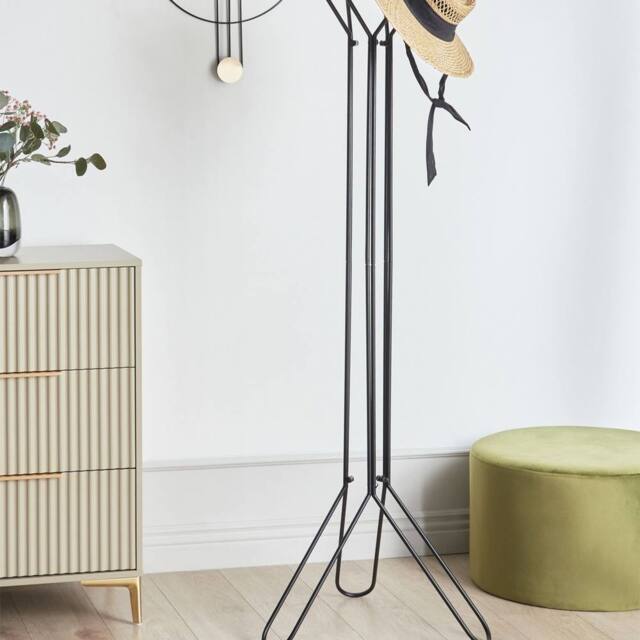 Wyld and Coco Black Iron Coat Rack - Minimalist Hall Stand W48 x D48 x H162cm - image 1