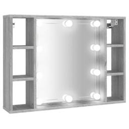 Berkfield Home Mirror Cabinet with LED Grey Sonoma 76x15x55 cm - Size: 76 x 15 x 55 cm - thumbnail 2