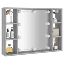 Berkfield Home Mirror Cabinet with LED Grey Sonoma 76x15x55 cm - Size: 76 x 15 x 55 cm - thumbnail 6