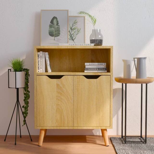 Berkfield Home Sideboard Sonoma Oak 60x30x72 cm Engineered Wood in Brown - Size: 60 x 30 x 72 cm - image 1