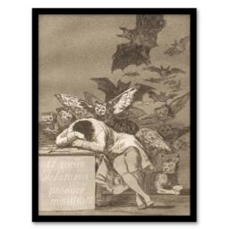 Artery8 Francisco Goya The Sleep of Reason Produces Monsters Framed Art Print in Grey - Size: A4 - thumbnail 1