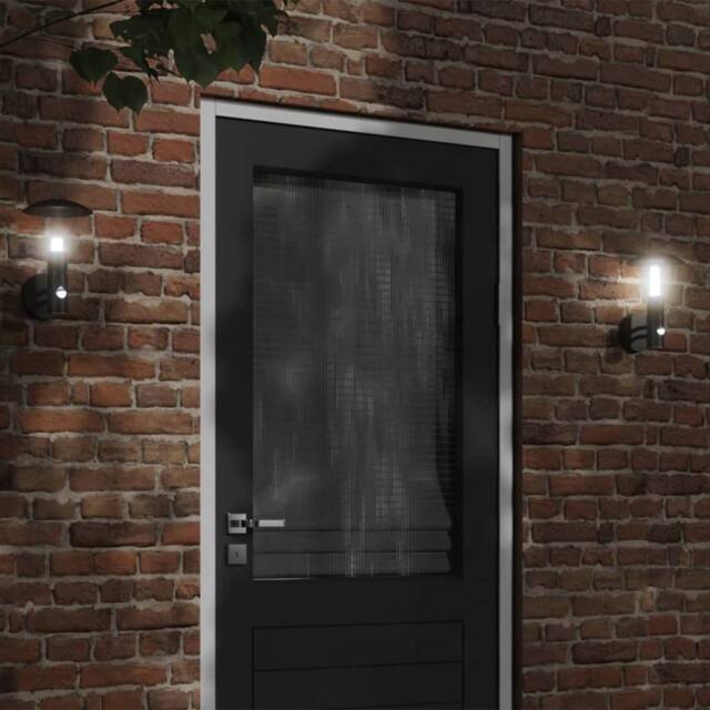 Berkfield Home Outdoor Wall Light with Sensor Black Stainless Steel - image 1