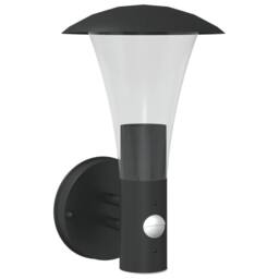 Berkfield Home Outdoor Wall Light with Sensor Black Stainless Steel - thumbnail 2