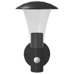 Berkfield Home Outdoor Wall Light with Sensor Black Stainless Steel - thumbnail 4