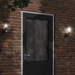 Berkfield Home Outdoor Wall Light with Sensor Black Stainless Steel - thumbnail 1