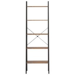Berkfield Home 5-Tier Standing Shelf Dark Brown & Black 56x35x174 cm - Size: 56 x 35 x 174 cm - thumbnail 3