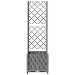 Berkfield Home Garden Planter with Trellis Light Grey 40x40x136 cm PP - Size: 40 x 40 x 136 cm - thumbnail 4