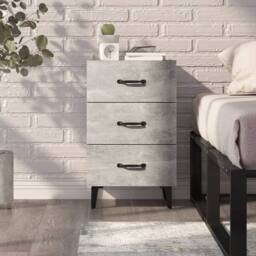 Berkfield Home Bedside Cabinet Concrete Grey 40x40x66 cm Engineered Wood - Size: 40 x 40 x 66 cm - thumbnail 7