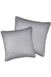 Enhanced Living Pair of Soft Velvet Double Sided Zip Opening Piped Edge Cushion Covers - Cases Only in Grey - Size: 55 cm x 55 cm - thumbnail 1