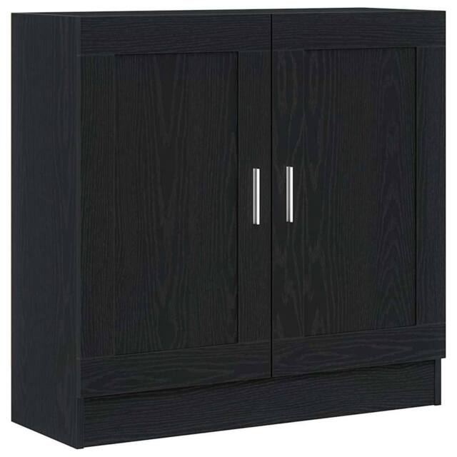 Berkfield Home Black Oak Book Cabinet - 82.5x30.5x80 cm - Engineered Wood - image 1