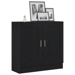 Berkfield Home Black Oak Book Cabinet - 82.5x30.5x80 cm - Engineered Wood - thumbnail 3
