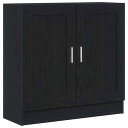 Berkfield Home Black Oak Book Cabinet - 82.5x30.5x80 cm - Engineered Wood - thumbnail 1