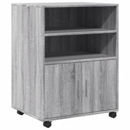 Berkfield Home Rolling Cabinet Grey Sonoma 60x48x81 cm Engineered Wood - Size: 60 x 48 x 81 cm - thumbnail 2