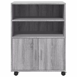 Berkfield Home Rolling Cabinet Grey Sonoma 60x48x81 cm Engineered Wood - Size: 60 x 48 x 81 cm - thumbnail 4