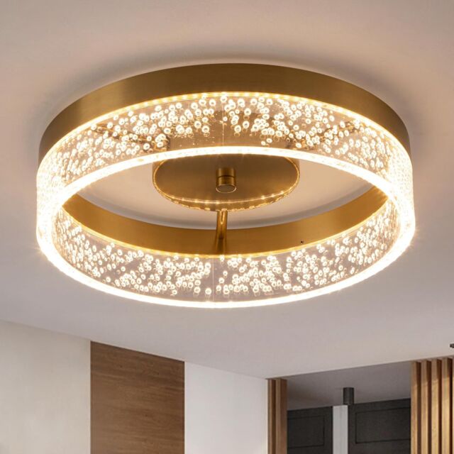 Garwarm Circular LED Ceiling Light, 20W Flush Mount Kitchen Lighting, Round Ceiling Lamp Lights for Hallway Dining Room, Gold, 25.59cm in Gold - image 1