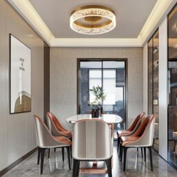Garwarm Circular LED Ceiling Light, 20W Flush Mount Kitchen Lighting, Round Ceiling Lamp Lights for Hallway Dining Room, Gold, 25.59cm in Gold - thumbnail 2