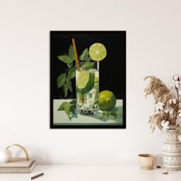 Wee Blue Coo Wall Art Print Virgin Mojito Cocktail Green Kitchen Living Room Framed - Size: A4 - thumbnail 4