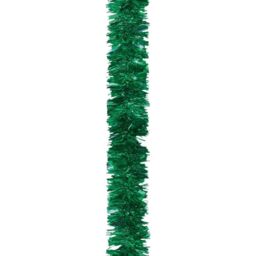 Shatchi 1.8m Luxury Deluxe Chunky Christmas Tinsel Garland Xmas Tree Decorations in Green - thumbnail 4